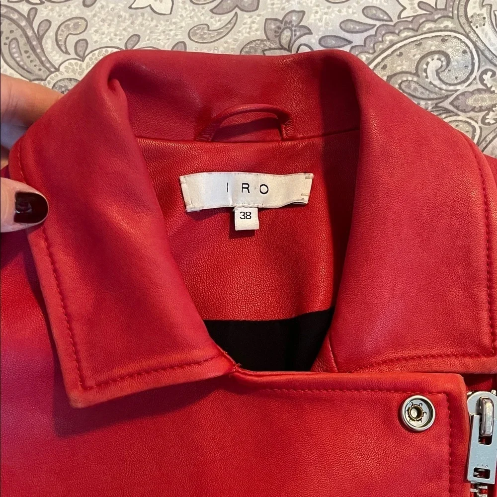 IRO Red Moto Jacket